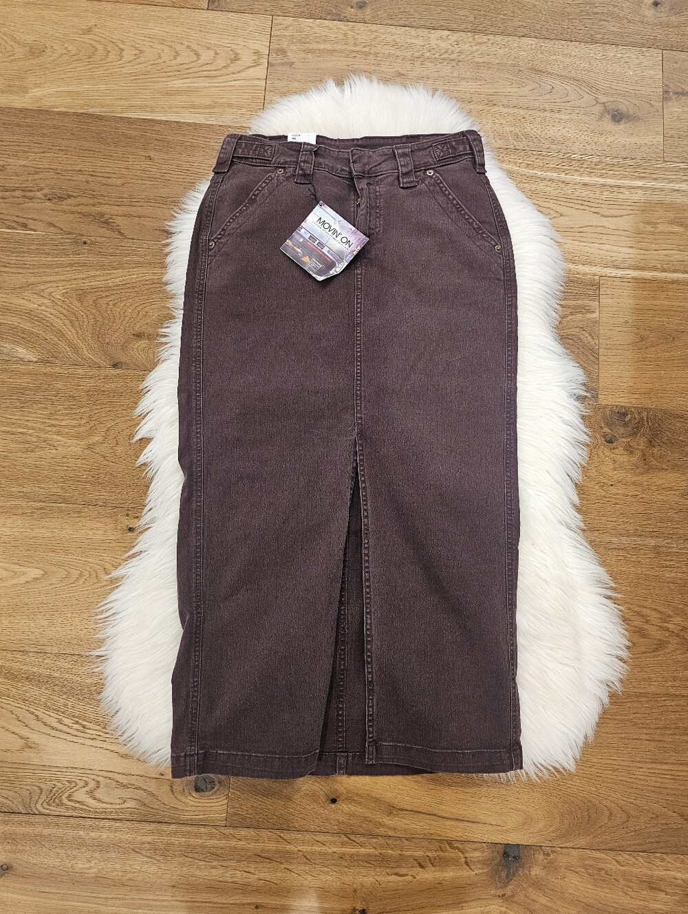 Vintage NWT Levi's Low Rise Full Length Denim Skirt with Front Slit